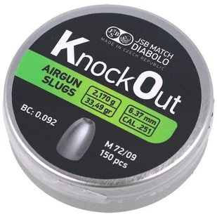 Śrut JSB KnockOut Slugs .251 / 6.37 mm 2.170 g, 150 szt (546125-150) - Amunicja do wiatrówek - miniaturka - grafika 1