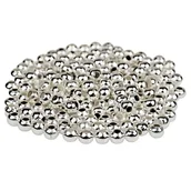 Dekoratorstwo - Metalowe koraliki przekładka KULA 3mm 200szt. srebrne - miniaturka - grafika 1
