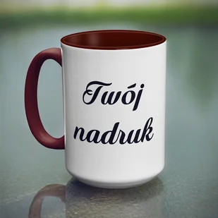 Duży kubek XXL z brązowym wnętrzem i uszkiem z Twoim nadrukiem - Kubki - miniaturka - grafika 1