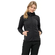 Kurtki damskie - Damska kurtka softshellowa Jack Wolfskin WINDHAIN HOODY W black - XS - miniaturka - grafika 1