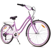 Rowery - Rower młodzieżowy SUN BABY Heart Bike 24 cale dla dziewczynki Fioletowy - miniaturka - grafika 1