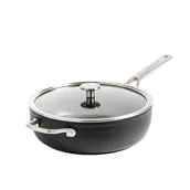 Patelnie - KitchenAid Patelnia głęboka z pokrywką Forged Hardened 28 cm - miniaturka - grafika 1