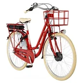 Rowery elektryczne - Rower elektryczny FISCHER Cita Retro D19 28 cali damski Czerwony - miniaturka - grafika 1