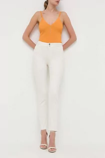 Spodnie damskie - Morgan jeansy damskie kolor beżowy - grafika 1