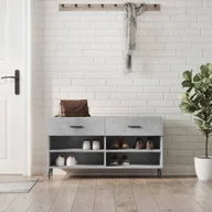 Szafki na buty - Ławka na buty beton szara 102x35x55 cm materiał drewnopochodny - miniaturka - grafika 1