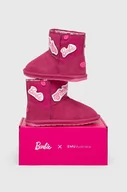 Buty dla dziewczynek - Emu Australia buty zimowe zamszowe dziecięce x Barbie, Wallaby Mini Play kolor różowy - miniaturka - grafika 1