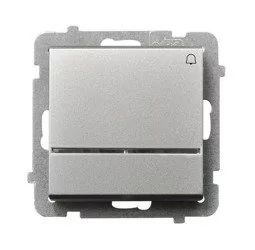 Ospel Sonata srebrny łącznik dzwonkowy ŁP-6RS/m/38 ŁP-6RS/m/38 - Wyłączniki światła i elektryczne - miniaturka - grafika 1