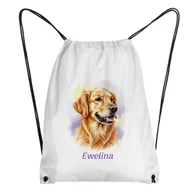 Plecaki worki - Worek Golden Retriever pies z psem dla psiarza z dowolnym imieniem - miniaturka - grafika 1