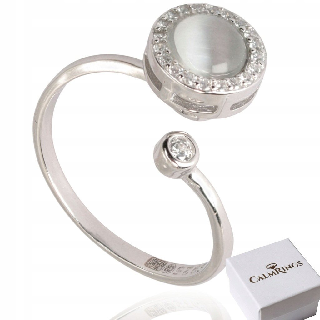 Delikatny pierścionek ze SREBRA 925 z obrotowym medalionem - regulowany