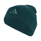 Czapki damskie - Czapka adidas New Logo Beanie Cuff zielona JX5747 Dorośli M/L - miniaturka - grafika 1