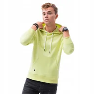 Bluzy męskie - Bluza męska z kapturem limonkowa basic wygodna Ombre OM-SSBN-0120 V8 r. XL - miniaturka - grafika 1
