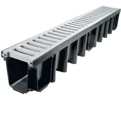 Rynny i akcesoria - Kanał z kratą PVC popiel system 1000 x 148 A15 100 x 13,1 x 14,8 cm MAXPOL - miniaturka - grafika 1