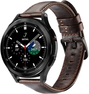 Dux Ducis Leather Strap pasek do Samsung Galaxy Watch / Huawei Watch / Honor Watch (20mm band) skórzana opaska ciemnobrązowy (Business Version) - Akcesoria do smartwatchy - miniaturka - grafika 1