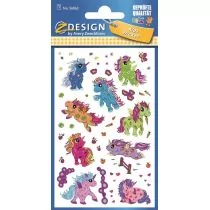 Zdesign Naklejki brokatowe - Kucyki/Jednorożce - Przybory szkolne - miniaturka - grafika 1