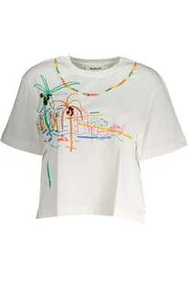 DESIGUAL DAMSKI T-SHIRT Z KRÓTKIM RĘKAWEM BIAŁY - Portfele - miniaturka - grafika 1