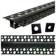 Akcesoria do oświetlenia - Profil Led Aluminiowy Do Płyt Gipsowych Czarny 1M - miniaturka - grafika 1