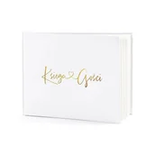 Wesele i ślub - Księga gości, wesele z sercem, złocona - miniaturka - grafika 1