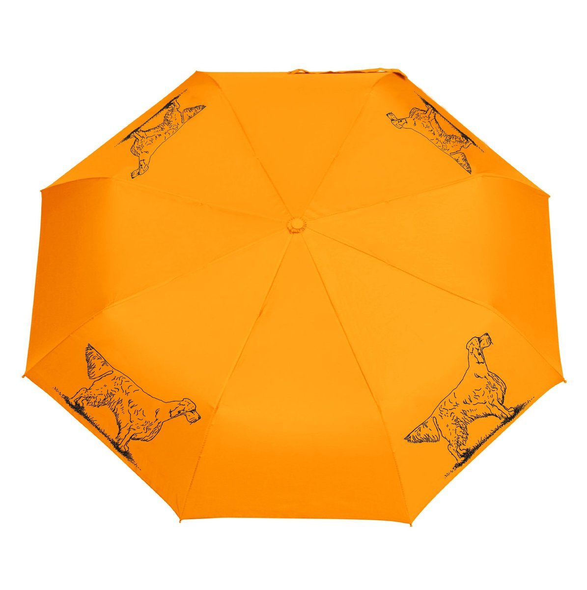 Parasol z Psami Parasolka Setter Składana, Lekka, Wiatroodporna Pomarańczowy