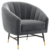 Fotele - Fotel wypoczynkowy BRITNEY popielaty welur, czarno-złote nogi - miniaturka - grafika 1