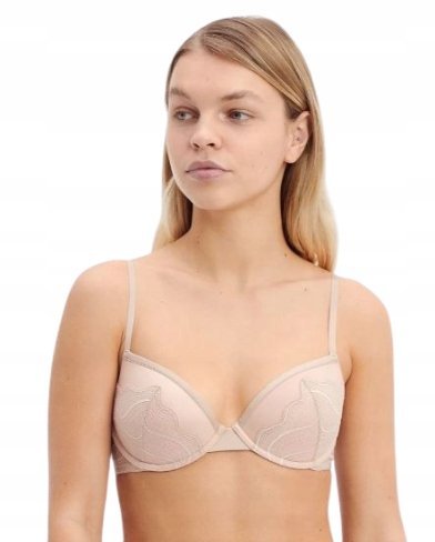 CALVIN KLEIN BIUSTONOSZ USZTYWNIANY Z KORONKĄ BEŻOWY 80D 1A5E2_C* 80D 1A5