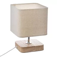 Lampy stojące - Atmosphera Lampa stołowa z kwadratowym abażurem kolor beżowy 24 cm B07V8C5N3V - miniaturka - grafika 1