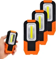 Latarki - 3-diodowa lampa robocza, przenośna magnetyczna latarka kieszonkowa z diodą LED COB 3W (baterie AAA nie są dołączone), składana, z magnetyczną podstaw - miniaturka - grafika 1