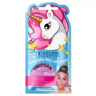 Eveline Cosmetics Unicorn Glow Bella holograficzna maseczka pell-off matująco oczyszczająca 7 ml 1144051 - Maseczki do twarzy - miniaturka - grafika 1