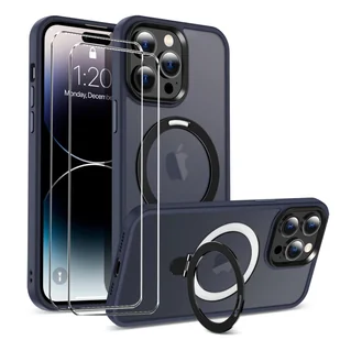 zestaw ochronny 2 w 1 dla Apple iPhone 12 Pro Max składa się z 2x szklanej osłony ekranu 9H i 1x silikonowego etui - osłona w kolorze ciemnoniebieskim - Etui i futerały do telefonów - miniaturka - grafika 1