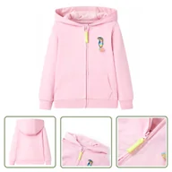 Bluzy dla dziewczynek - Bluza dziecięca z kapturem i zapięciem na zamek - różowa - 92 - Bluza Dziecięca - miniaturka - grafika 1