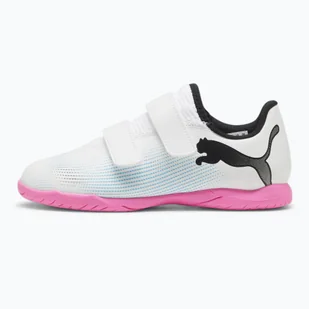 Buty piłkarskie dziecięce PUMA Future 7 Play IT V puma white/puma black/poison pink - Piłka nożna - miniaturka - grafika 1