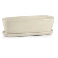 Donice - Podłużna donica z podstawkiem kremowa 9 cm - miniaturka - grafika 1