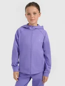 Bluzy dla dziewczynek - 4F Bluza sportowa rozpinana z kapturem dziewczęca - fioletowa 158/164 (12-14 lat) - miniaturka - grafika 1