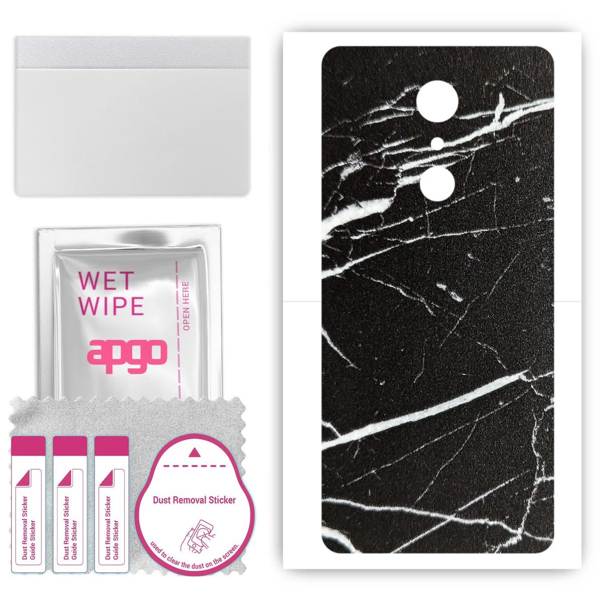 Folia naklejka skórka strukturalna na TYŁ do LG Q7 - Marmur Ciemny - apgo SKINS