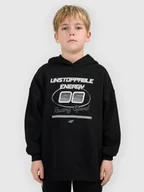 Bluzy dla chłopców - 4F Bluza dresowa loose z kapturem chłopięca - czarna 158/164 (12-14 lat) - miniaturka - grafika 1