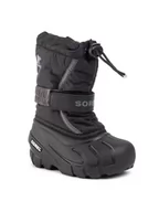 Buty dla dziewczynek - Sorel Śniegowce Childrens Flurry NC1695 Czarny - miniaturka - grafika 1