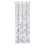Zasłony - Zasłona gotowa na przelotkach ANTEA 140x250 Eurofirany biała różowa delikatne kwiaty - miniaturka - grafika 1