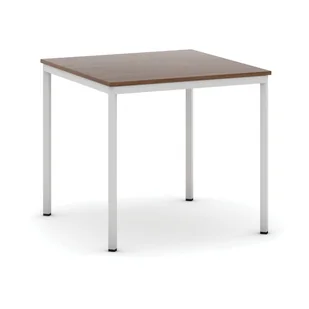 B2B Partner Stół do jadalni 800 x 800 mm, blat orzech, nogi jasnoszare 555678 - Stoły - miniaturka - grafika 1