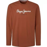Koszulki męskie - Pepe Jeans Koszulka męska Eggo Long N, Brązowy (rzeźba), S - miniaturka - grafika 1