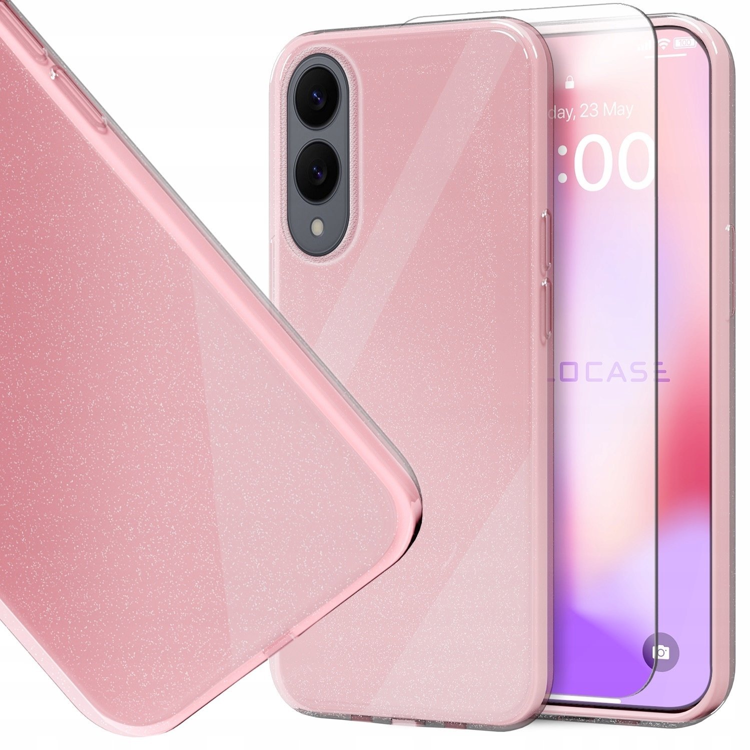 Hello Case Etui do Samsung Galaxy S25 Edge brokatowe, różowe, brokat, silikon szkło