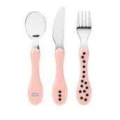 Sztućce dla dzieci - Lassig Zestaw Sztućców ze Stali Nierdzewnej 3 El. Little Chums Mysz - miniaturka - grafika 1