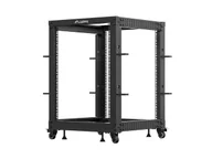 Szafy rack - Lanberg Open Rack 15U 600x600-1100 regulowany czarny - miniaturka - grafika 1