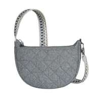 Torebki damskie - Travelon Unisex Boho antykradzieżowy półksiężyc crossbody, szary wrzos, Szary wrzos - miniaturka - grafika 1