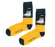 Skarpetki męskie - Moominpappa Swimming Moomin Socks skarpety męskie, Miodowy musztardowy i granatowy, 40-45 EU - miniaturka - grafika 1