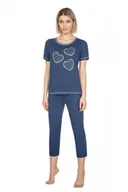 Piżamy damskie - Regina 667 granatowa plus piżama damska - miniaturka - grafika 1