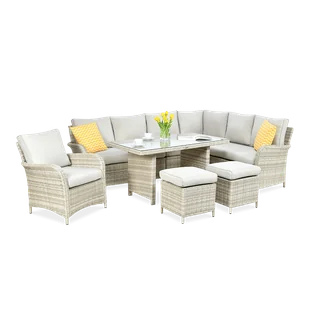 Narożnik technorattanowy VENTURA GRAND Beige - Meble ogrodowe - miniaturka - grafika 1
