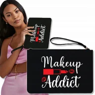 Torebki damskie - Torebka Kopertówka CZARNA Telefon MAKEUP ADDICT Wz - miniaturka - grafika 1
