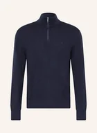 Swetry męskie - Calvin Klein Sweter Typu Troyer blau - miniaturka - grafika 1
