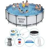 Baseny ogrodowe - Basen Plus Akcesoria - Bestway Steel Pro MAX 457x122 cm Okrągły - miniaturka - grafika 1