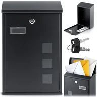 Skrzynki na listy - Skrzynka na listy pocztowa na bramę ogrodzenie czarna stalowa HM-864 Humberg - miniaturka - grafika 1