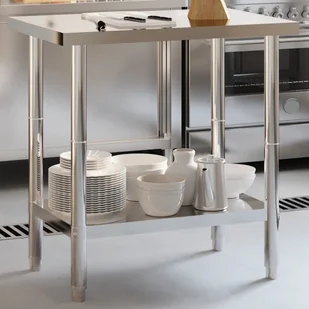 Kuchenny stół roboczy, 82,5x55x85 cm, stal nierdzewna Lumarko! - Wózki na żywność - miniaturka - grafika 1